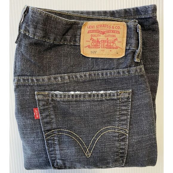 Levis 505 Nouveau Women's Size 8 (31x30) Low Rise Straight Stretch Jeans Black - Picture 4 of 11